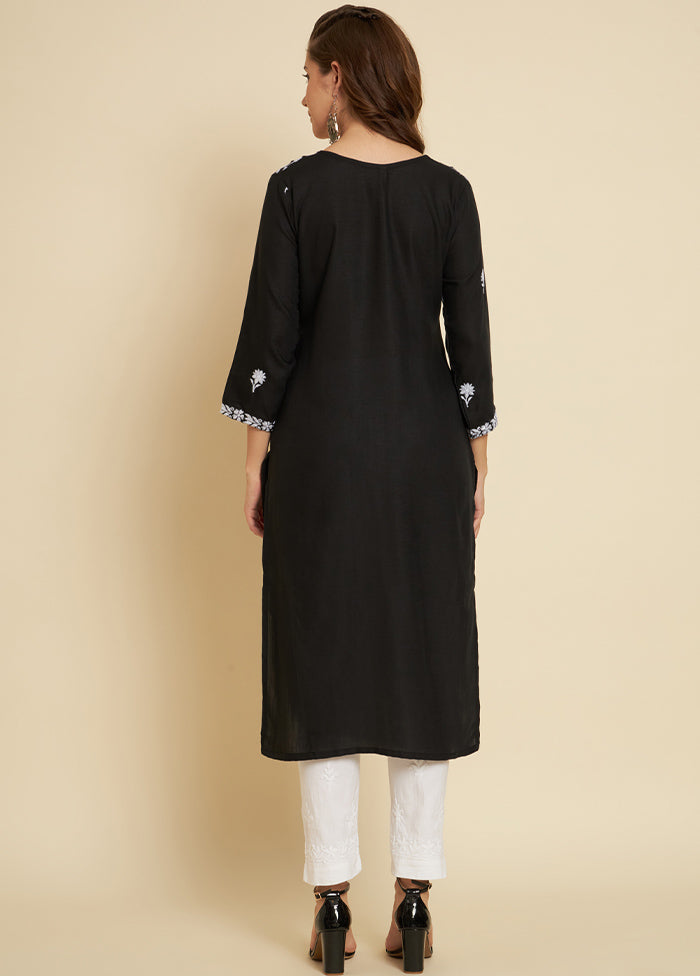Black Readymade Cotton Long Kurti - Indian Silk House Agencies
