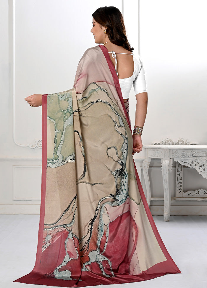 Grey Spun Silk Saree With Blouse Piece - Indian Silk House Agencies