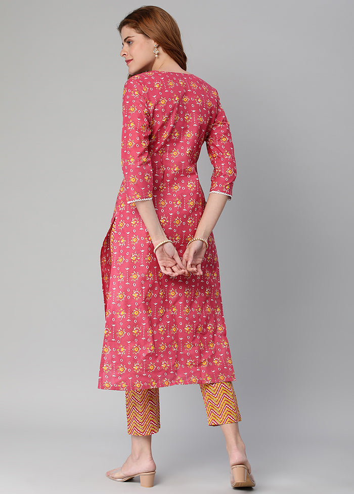 2 Pc Pink Readymade Rayon Kurti Set - Indian Silk House Agencies