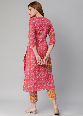 2 Pc Pink Readymade Rayon Kurti Set - Indian Silk House Agencies