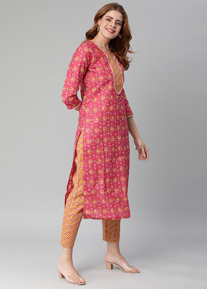 2 Pc Pink Readymade Rayon Kurti Set - Indian Silk House Agencies