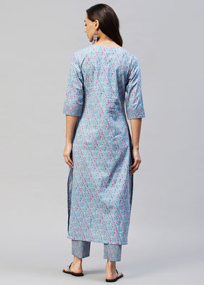 2 Pc Blue Readymade Rayon Kurti Set - Indian Silk House Agencies