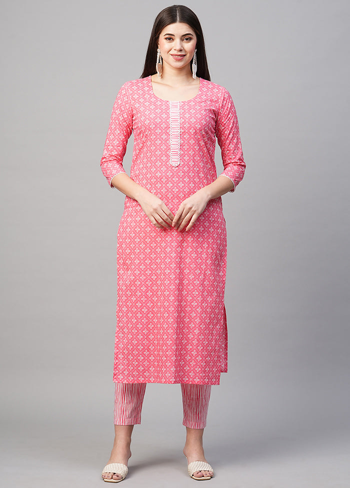 2 Pc Pink Readymade Rayon Kurti Set - Indian Silk House Agencies