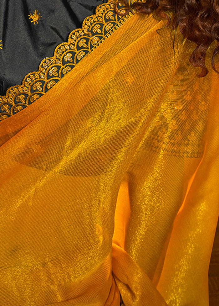 Yellow Tissue Silk Saree With Blouse Piece - Indian Silk House Agencies