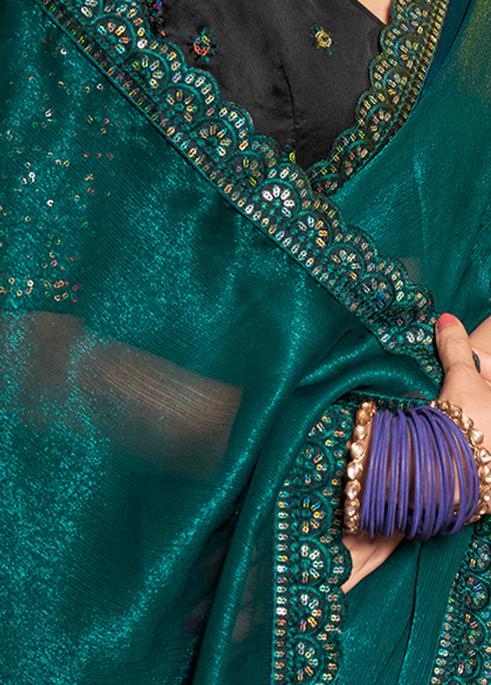 Rama Tissue Silk Saree With Blouse Piece - Indian Silk House Agencies