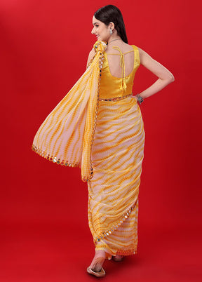 Yellow Georgette Saree With Blouse Piece - Indian Silk House Agencies