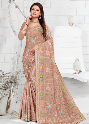 Brown Georgette Saree With Blouse Piece - Indian Silk House Agencies