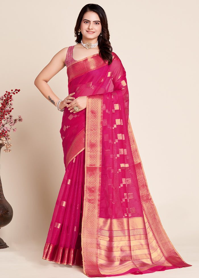 Pink Dupion Silk Saree With Blouse Piece - Indian Silk House Agencies