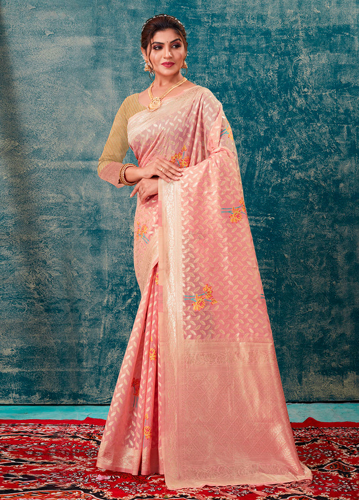 Pink Kota Cotton Saree With Blouse Piece - Indian Silk House Agencies