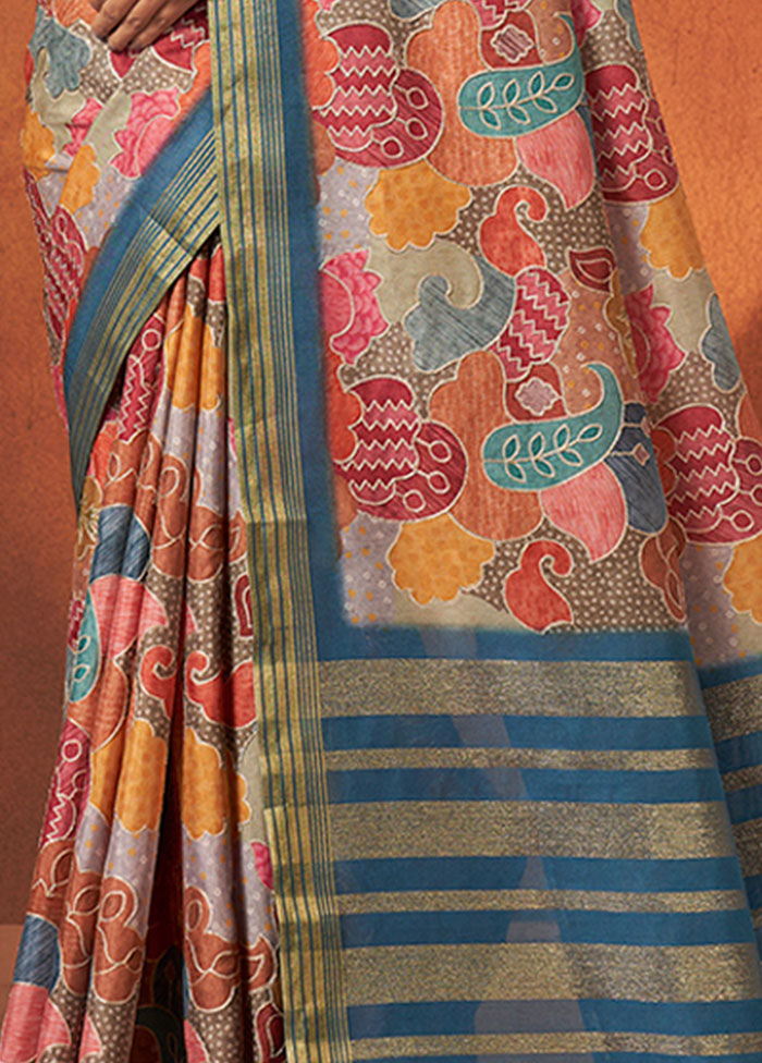 Blue Georgette Saree With Blouse Piece - Indian Silk House Agencies