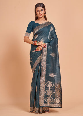 Rama Cotton Saree With Blouse Piece - Indian Silk House Agencies