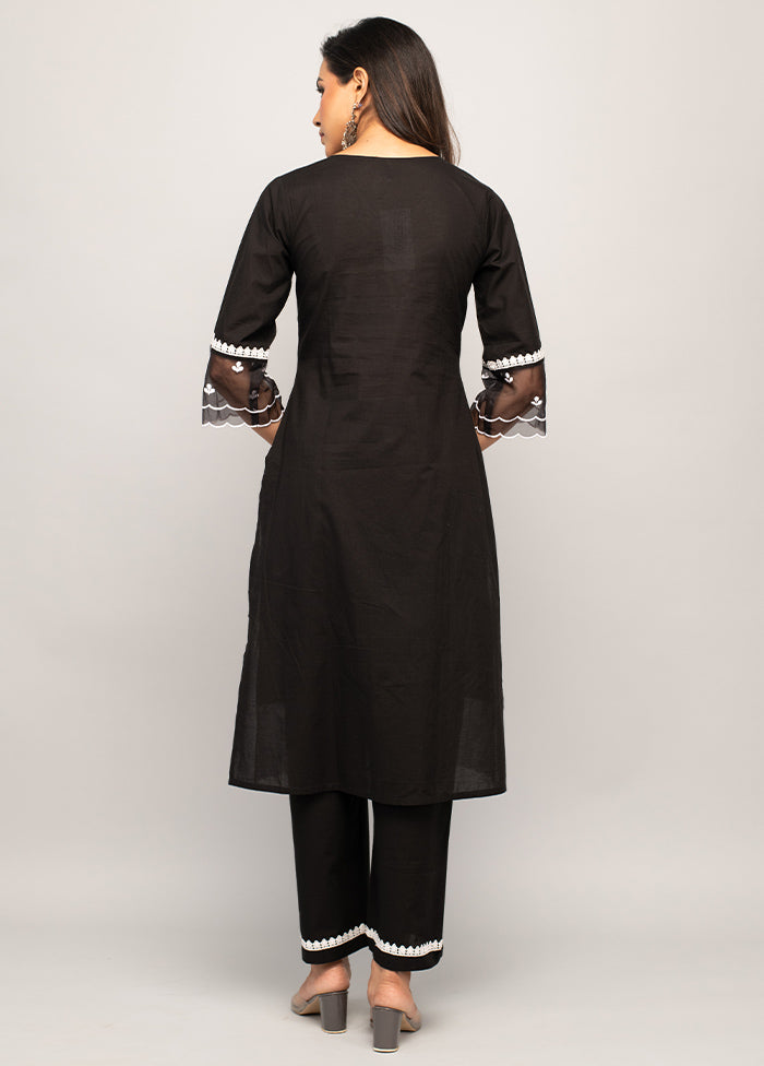 2 Pc Black Readymade Cotton Kurti Set - Indian Silk House Agencies