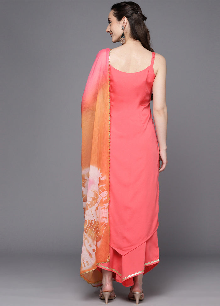 3 Pc Coral Readymade Silk Suit Set - Indian Silk House Agencies