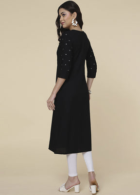 Black Readymade Rayon Kurti - Indian Silk House Agencies