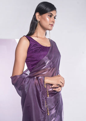 Mauve Silk Saree With Blouse Piece - Indian Silk House Agencies