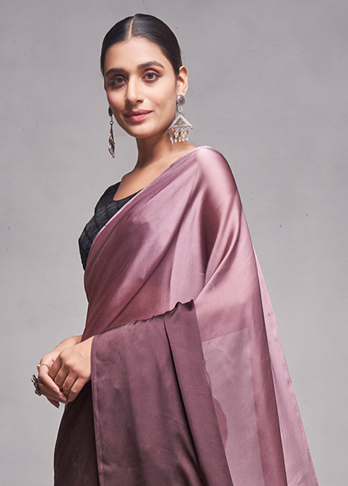 Mauve Silk Saree With Blouse Piece - Indian Silk House Agencies