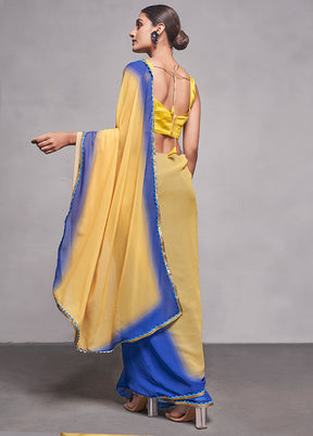 Blue Georgette Saree With Blouse Piece - Indian Silk House Agencies