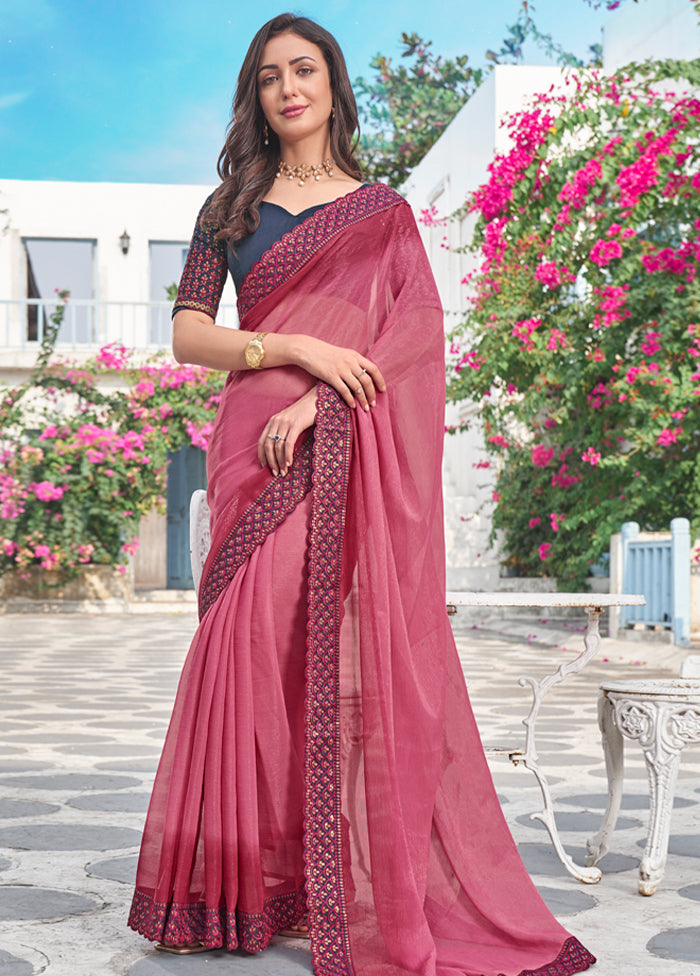 Burgundy Silk Saree With Blouse Piece - Indian Silk House Agencies