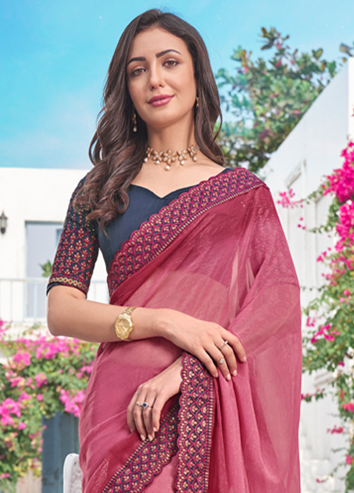 Burgundy Silk Saree With Blouse Piece - Indian Silk House Agencies