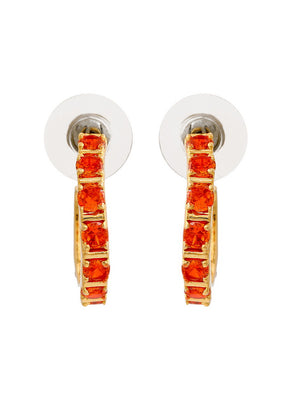 Estele 24 Kt Gold Plated Emerald CZ Hoop Earrings - Indian Silk House Agencies