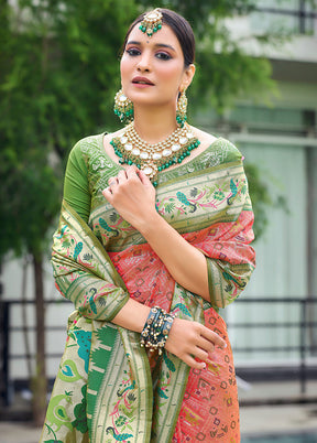 Orange Dupion Silk Saree With Blouse Piece - Indian Silk House Agencies