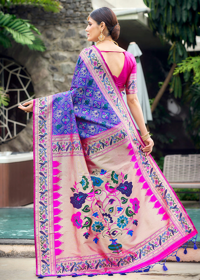 Purple Dupion Silk Saree With Blouse Piece - Indian Silk House Agencies