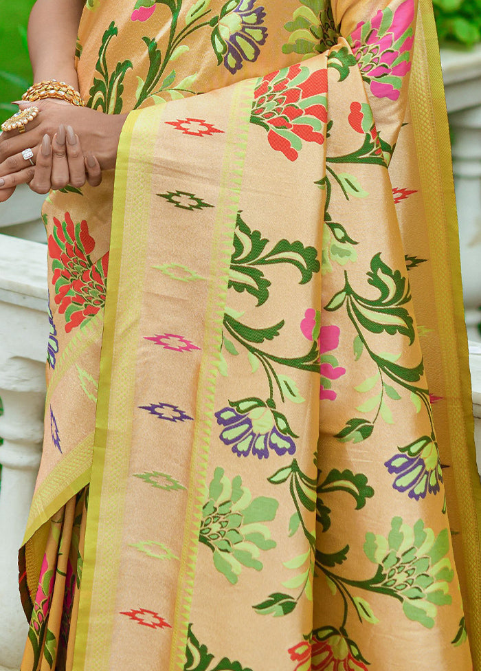 Parrot Green Dupion Silk Saree With Blouse Piece - Indian Silk House Agencies