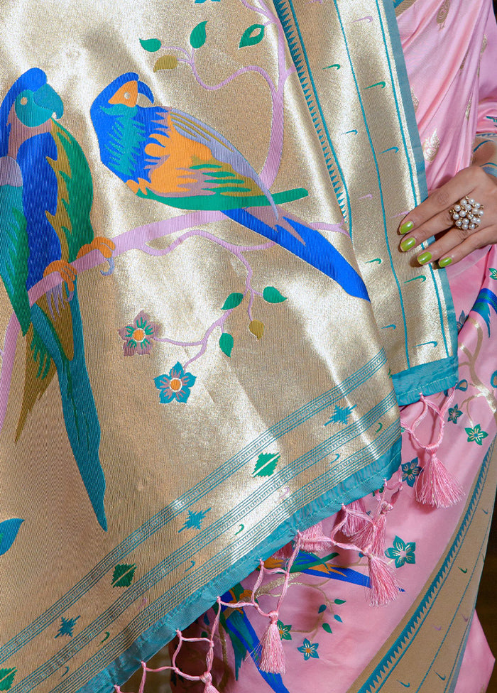 Baby Pink Dupion Silk Saree With Blouse Piece - Indian Silk House Agencies