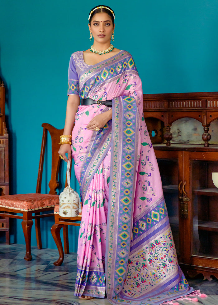 Baby Pink Dupion Silk Saree With Blouse Piece - Indian Silk House Agencies