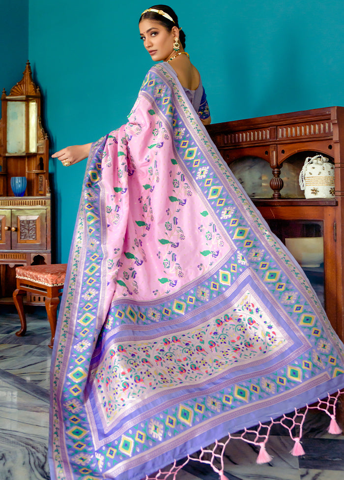 Baby Pink Dupion Silk Saree With Blouse Piece - Indian Silk House Agencies