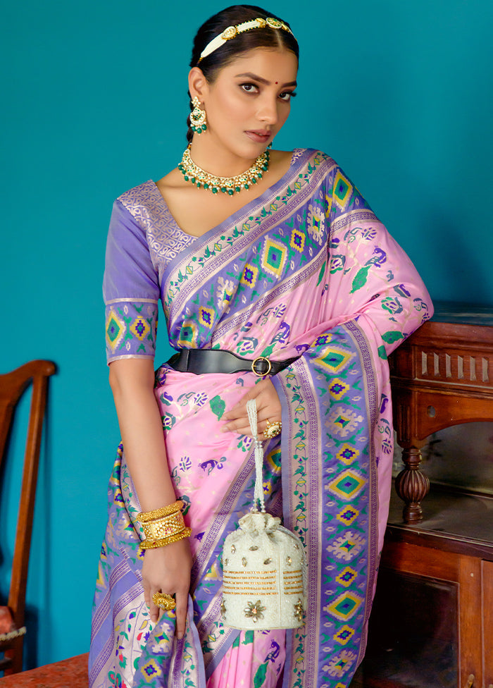 Baby Pink Dupion Silk Saree With Blouse Piece - Indian Silk House Agencies