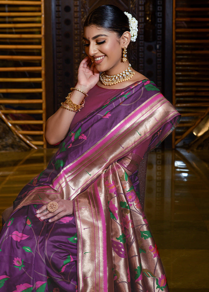 Wine Dupion Silk Saree With Blouse Piece - Indian Silk House Agencies