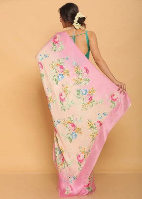 light pink Silk Saree With Blouse Piece - Indian Silk House Agencies
