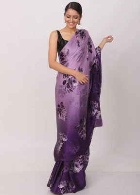 Purple Silk Saree With Blouse Piece - Indian Silk House Agencies