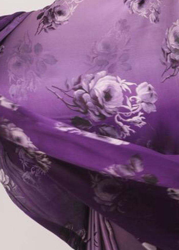 Purple Silk Saree With Blouse Piece - Indian Silk House Agencies