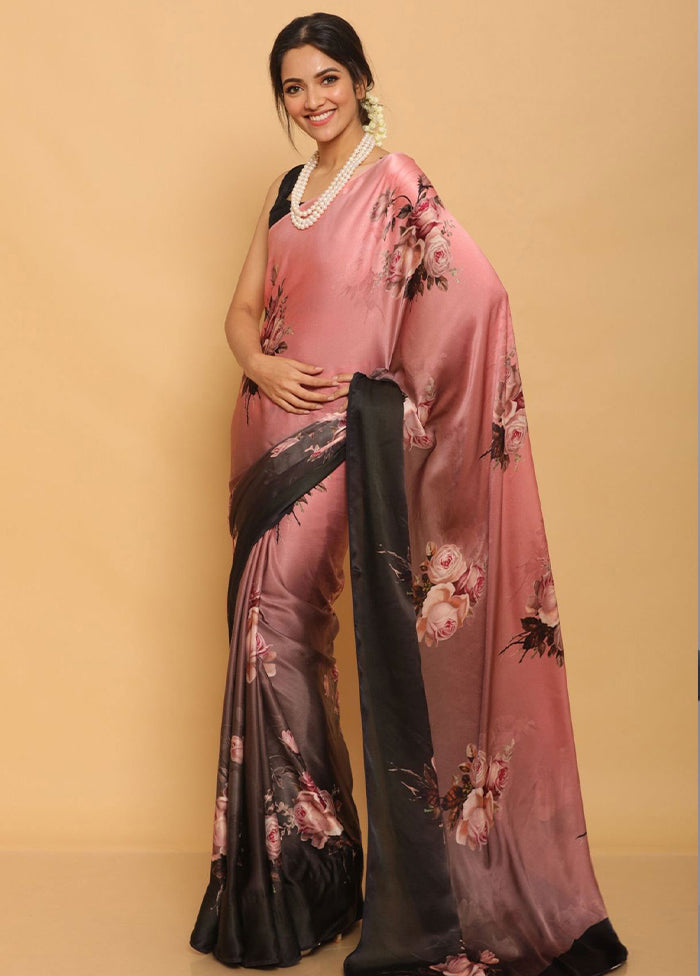 Pink Silk Saree With Blouse Piece - Indian Silk House Agencies