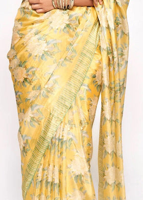 Yellow Silk Saree With Blouse Piece - Indian Silk House Agencies