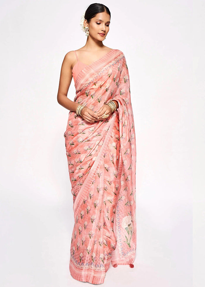 Pink Silk Saree With Blouse Piece - Indian Silk House Agencies