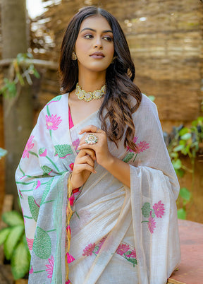 Pink Cotton Saree With Blouse Piece - Indian Silk House Agencies