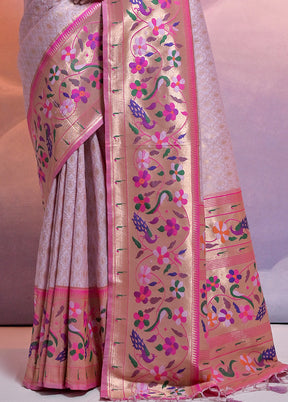 Light Purple Dupion Silk Saree With Blouse Piece - Indian Silk House Agencies