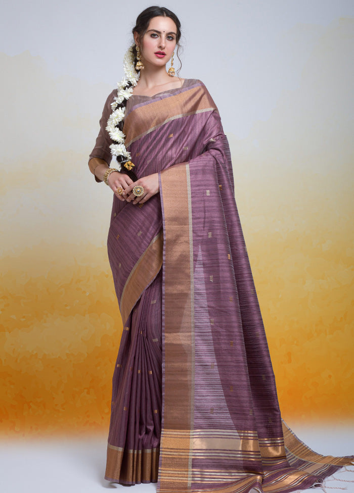 Wine Cotton Saree With Blouse Piece - Indian Silk House Agencies
