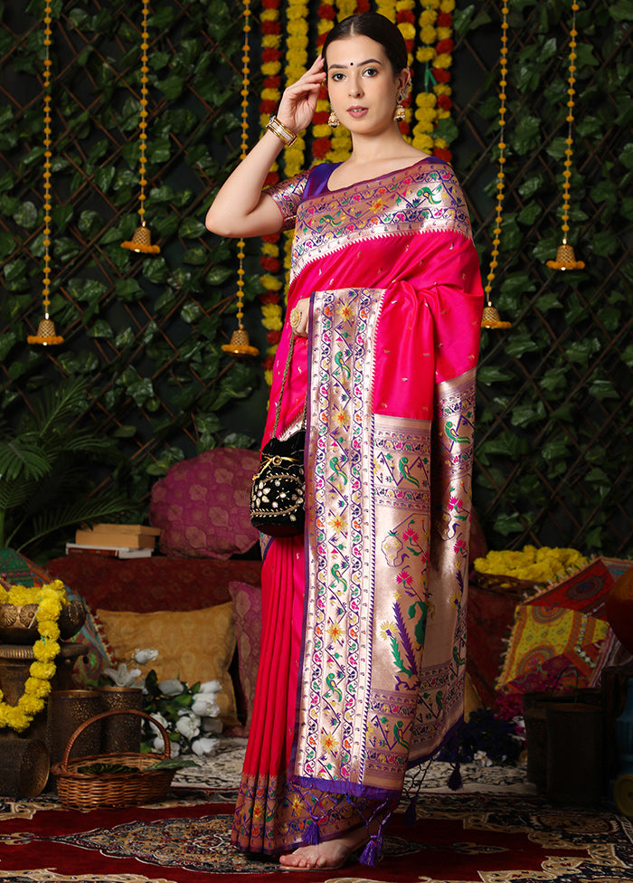 Rani Spun Silk Saree With Blouse Piece - Indian Silk House Agencies