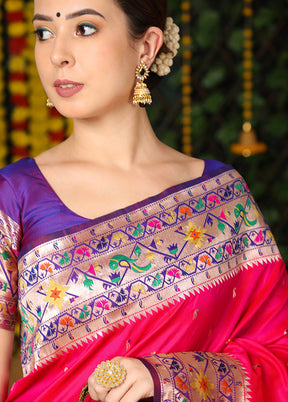 Rani Spun Silk Saree With Blouse Piece - Indian Silk House Agencies