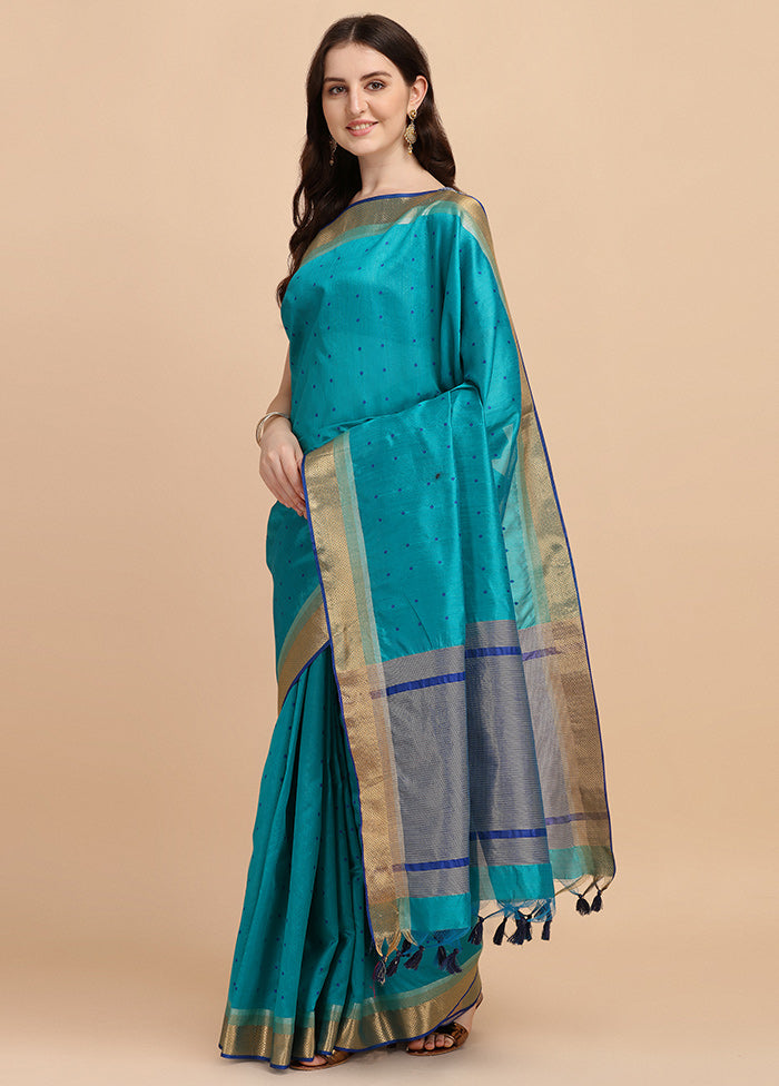 Firoza Tussar Silk Saree With Blouse Piece - Indian Silk House Agencies