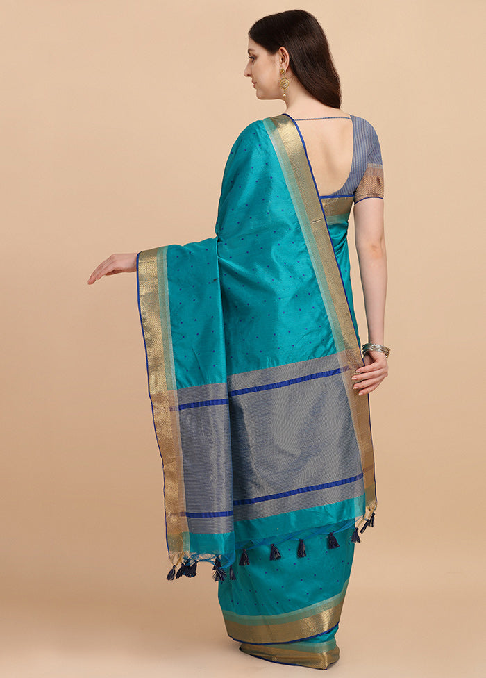Firoza Tussar Silk Saree With Blouse Piece - Indian Silk House Agencies