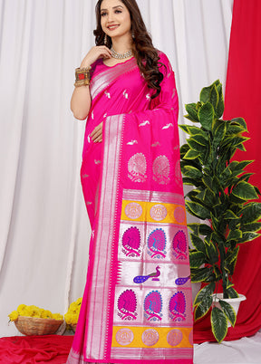 Rani Spun Silk Saree With Blouse Piece - Indian Silk House Agencies