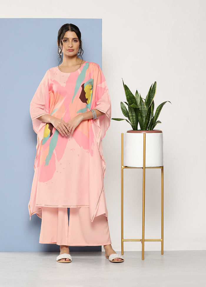 2 Pc Pink Readymade Silk Kaftaan Set - Indian Silk House Agencies