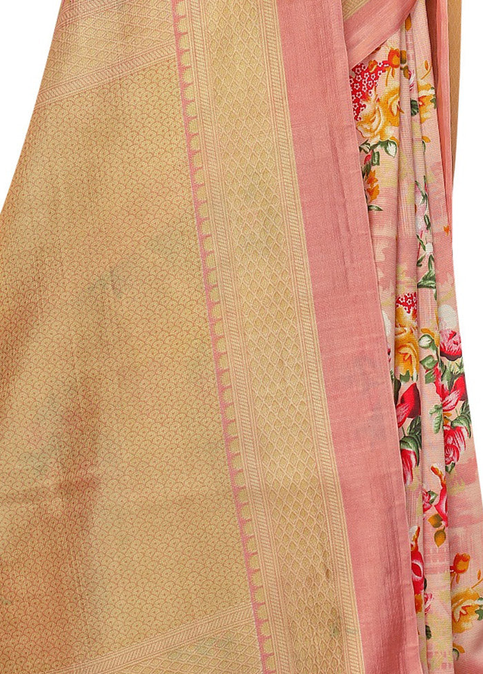 Pink Spun Silk Woven Saree With Blouse Piece - Indian Silk House Agencies