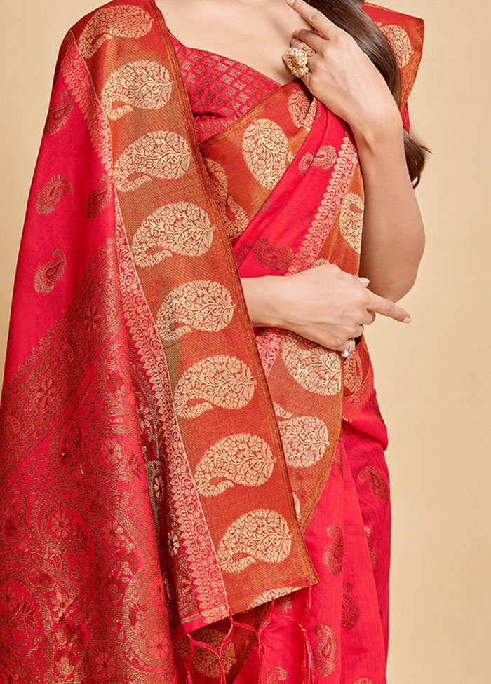 Pink Spun Silk Saree With Blouse Piece - Indian Silk House Agencies