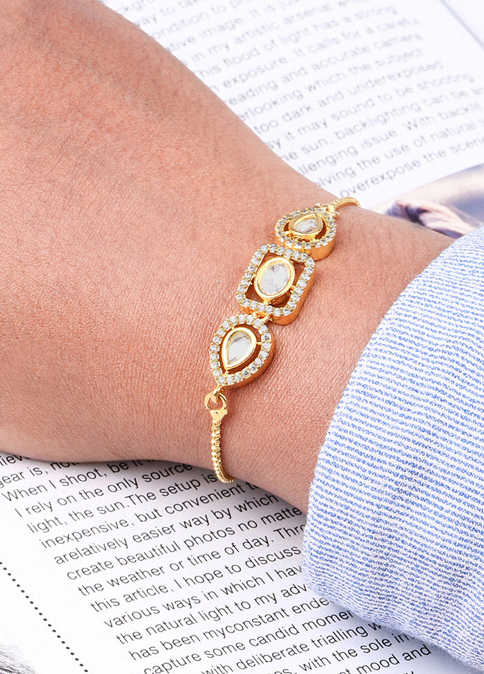 Gold Plated Stone Studded Bracelet - Indian Silk House Agencies